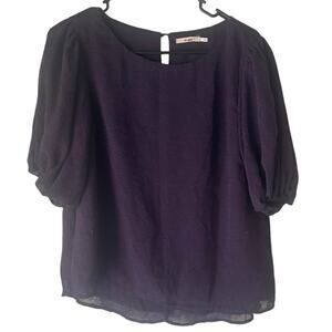 Mi Ami Women Size Small Dark Purple Romantic Fairy‎ Grunge Babydoll Top